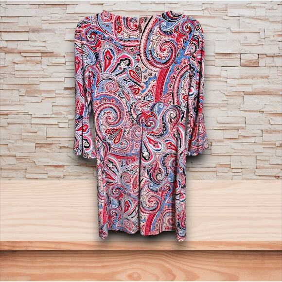 Tommy Hilfiger Red and Blue Paisley Midi Dress - Picture 2 of 4